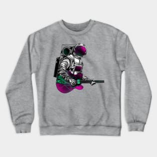 astronaut playing guitar Crewneck Sweatshirt